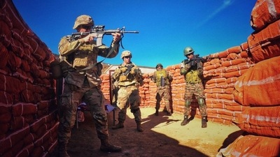 Indian and US army conduct joint training in unarmed combat, rock craft, trap shooting & logistic procedures, among other exercises. (Twitter/Indian Army) Indian and US army conduct joint training in unarmed combat, rock craft, trap shooting & logistic procedures, among other exercises. (Twitter/Indian Army)