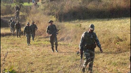 Paramilitary forces during an anti-Naxal operation. (HT File Photo)