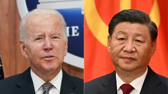 US president Joe Biden and China's president Xi Jinping are seen.(AFP file)