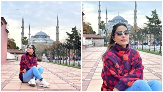 Hina sat on the floor to take in the grandeur of the majestic monument. "The weight of History commands us to sit down and look around...give the place its due and absorb as much as we can just as the ones who came before us and just as the ones who would come after," she captioned her post.(Instagram)
