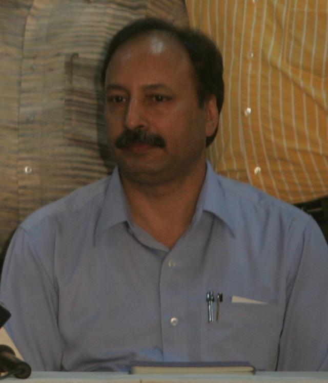 ATS chief Hemant Karkare at a press conference at the police club on 6 October 2008. Minutes before he was killed during the terror attacks, he was shown on TV wearing a bulletproof jacket. (Kunal Patil/Hindustan Times) ATS chief Hemant Karkare at a press conference at the police club on 6 October 2008. Minutes before he was killed during the terror attacks, he was shown on TV wearing a bulletproof jacket. (Kunal Patil/Hindustan Times)