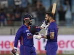 India's Virat Kohli, right, celebrates with batting partner Rishabh Pant(AP) India's Virat Kohli, right, celebrates with batting partner Rishabh Pant(AP)