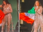 Nora Fatehi waves India's tricolour flag at the FIFA World Cup fan fest, 2022. Nora Fatehi waves India's tricolour flag at the FIFA World Cup fan fest, 2022.