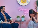 Shehnaaz Gill with Ayushmann Khurrana on her show Desi Vibes With Shehnaaz Gill. Shehnaaz Gill with Ayushmann Khurrana on her show Desi Vibes With Shehnaaz Gill.