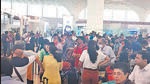 The crowd at Mumbai airport after a server crash affected services for more than an hour on Thursday. (HT photo) The crowd at Mumbai airport after a server crash affected services for more than an hour on Thursday. (HT photo)