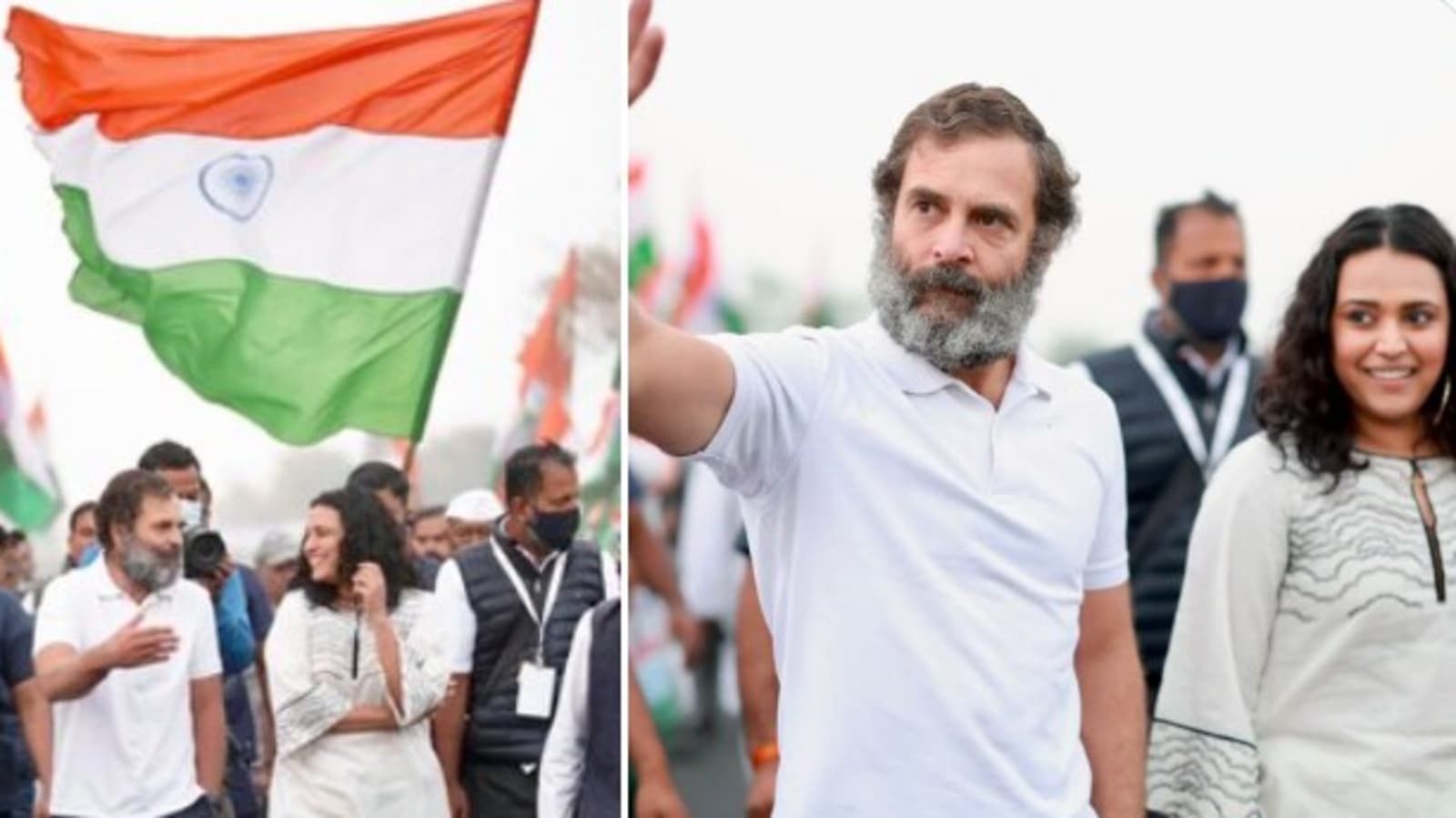 Rahul Gandhi Walks With Swara Bhasker At Bharat Jodo Yatra In Ujjain ...