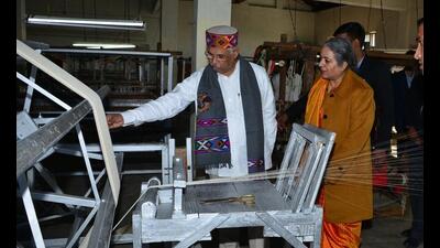Governor Rajendra Vishwanath Arlekar at the Model Central Prison in Kanda, Shimla. (HT Photo)