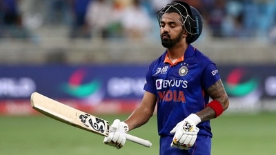 India's KL Rahul reacts after being dismissed in a match (REUTERS)