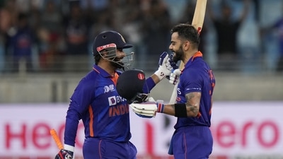 India's Virat Kohli, right, celebrates with batting partner Rishabh Pant (AP) India's Virat Kohli, right, celebrates with batting partner Rishabh Pant (AP)