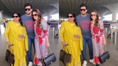 Hansika Motwani flew out of Mumbai with her family. Hansika Motwani flew out of Mumbai with her family.