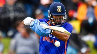 Washington Sundar of India bats during the one day cricket international between India and New Zealand at Hagley Oval (AP) Washington Sundar of India bats during the one day cricket international between India and New Zealand at Hagley Oval (AP)