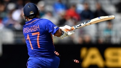 India's Rishabh Pant is bowled by New Zealand's Lokie Ferguson (AP) India's Rishabh Pant is bowled by New Zealand's Lokie Ferguson (AP)