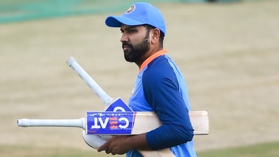 Indian captain Rohit Sharma during a practice session (PTI) Indian captain Rohit Sharma during a practice session (PTI)