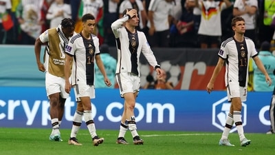 Jamal Musiala, Kai Havertz and Thomas Muller look dejected after Germany are eliminated from the FIFA World Cup 2022 (REUTERS)