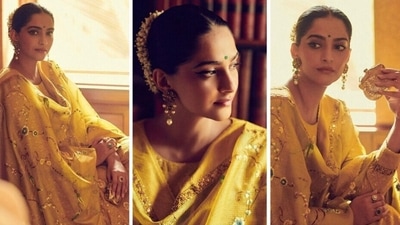 Sonam kapoor in yellow ethnic suit from her indoor photoshoot. Sonam kapoor in yellow ethnic suit from her indoor photoshoot.