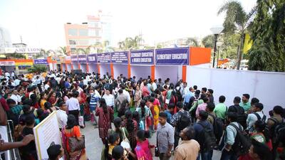 Recruits in a queue to collect their offer letters during the Rozgar Mela in Agartala. (ANI) Recruits in a queue to collect their offer letters during the Rozgar Mela in Agartala. (ANI)
