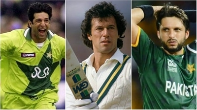 Wasim Akram; Imran Khan; Shahid Afridi (File) Wasim Akram; Imran Khan; Shahid Afridi (File)