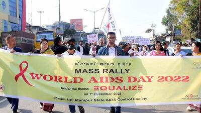 Rally organised in Manipur as part of World AIDS day (HT Photo) Rally organised in Manipur as part of World AIDS day (HT Photo)