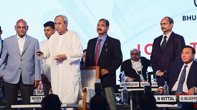 Odisha chief minister Naveen Patnaik during Make in Odisha Conclave 2022 in Bhubaneswar on Thursday. (PTI) Odisha chief minister Naveen Patnaik during Make in Odisha Conclave 2022 in Bhubaneswar on Thursday. (PTI)