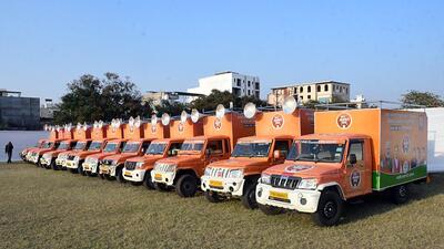 Nadda flagged off BJP’s Jan Aakrosh Yatra in Jaipur. (ANI) Nadda flagged off BJP’s Jan Aakrosh Yatra in Jaipur. (ANI)