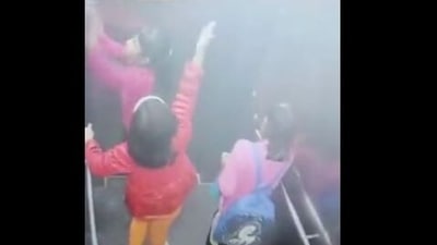 Three kids got stuck inside the lift of a residential apartment in Ghaziabad.