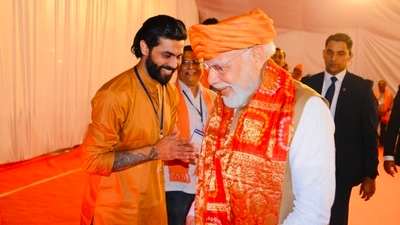Ravindra Jadeja met Prime Minister Narendra Modi during campaigning for the 1st phase of the election. Ravindra Jadeja met Prime Minister Narendra Modi during campaigning for the 1st phase of the election.