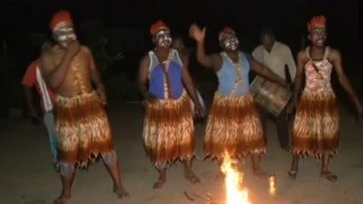 Gujarat election: Screengrab of the video shows people of Jambur celebrating as polling stations reach the village for the first time. (ANI)