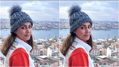 Hina wore her tresses open in wavy curls with a middle part a she posed for the pictures with Turkey in the backdrop. (Instagram/@realhinakhan) Hina wore her tresses open in wavy curls with a middle part a she posed for the pictures with Turkey in the backdrop. (Instagram/@realhinakhan)