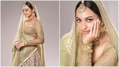 Sonakshi Sinha looks gorgeous in a heavy embellished lehenga set. (Instagram) Sonakshi Sinha looks gorgeous in a heavy embellished lehenga set. (Instagram)