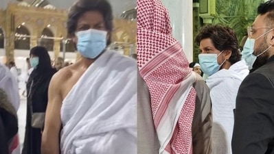 Shah Rukh Khan performing Umrah in Mecca.