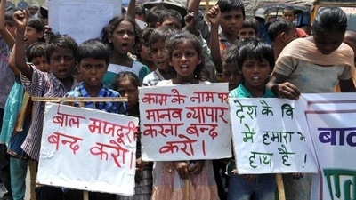 Child labourers demonstrating on World Day Against Child Labour. (File photo)