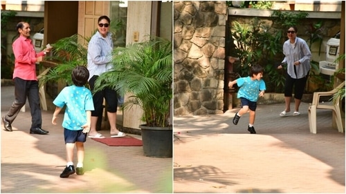 Kareena and Taimur photographed together. (HT Photos/Varinder Chawla) Kareena and Taimur photographed together. (HT Photos/Varinder Chawla)