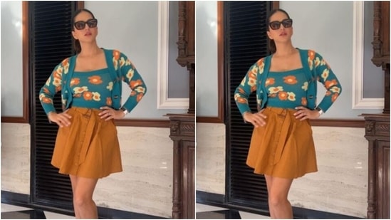 Styled by fashion stylist Hitendra Kapopara, Sunny wore her tresses into a clean ponytail with a middle part as she posed for the pictures.(Instagram/@sunnyleone)