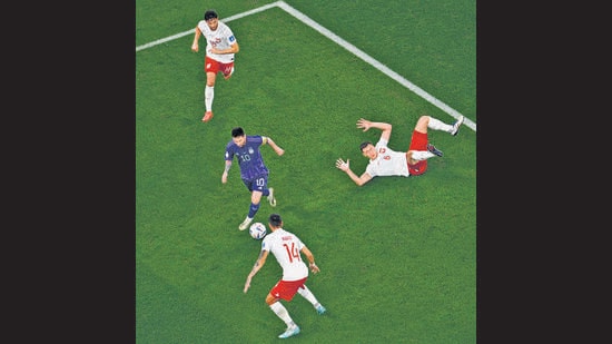 Led by Messi, Argentina ran circles around the deep-sitting Poles, coming at them from the centre and both flanks, keeping them guessing about how the threat would materialise. (AFP) Led by Messi, Argentina ran circles around the deep-sitting Poles, coming at them from the centre and both flanks, keeping them guessing about how the threat would materialise. (AFP)
