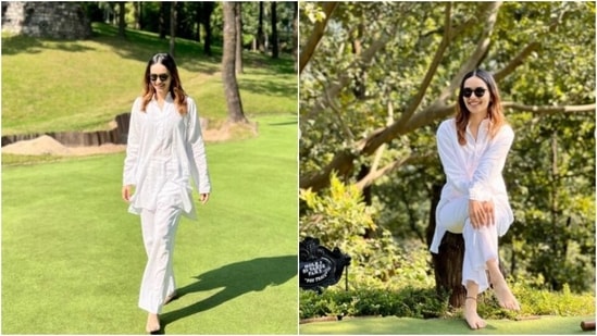 Manushi Chhillar spreads good vibes on Instagram in a white kurta, pajamas