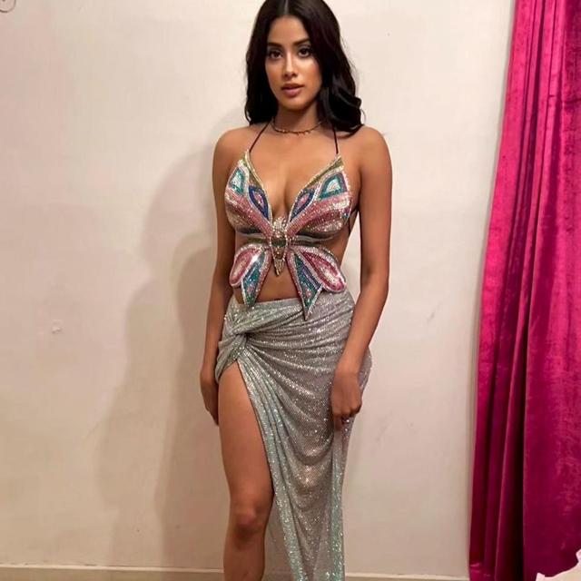 Janhvi Kapoor in an embellished butterfly top (Photo: Instagram) Janhvi Kapoor in an embellished butterfly top (Photo: Instagram)