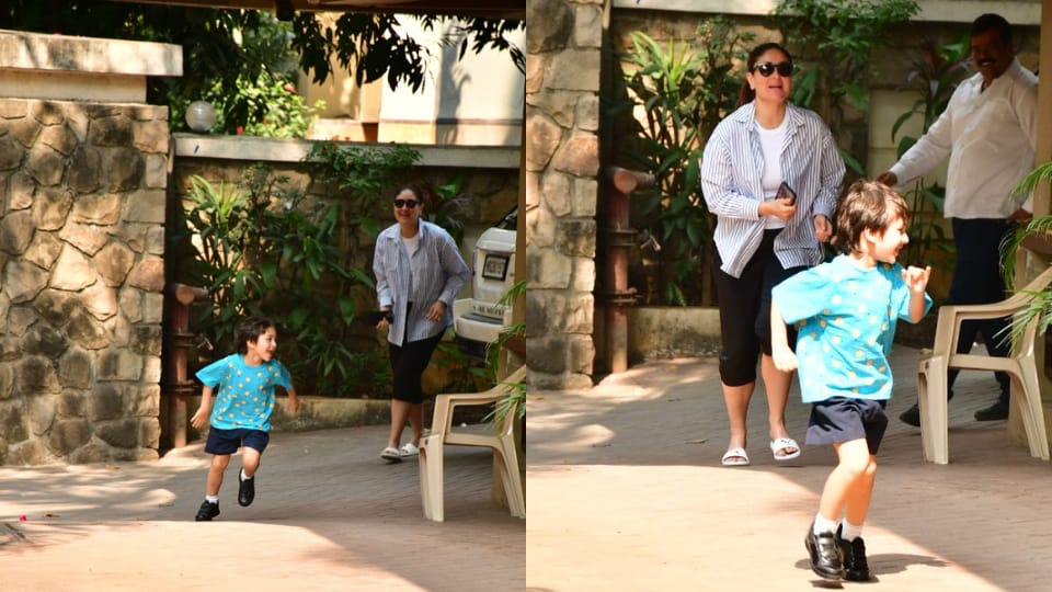 Taimur Ali Khan and Kareena Kapoor outside their home in Mumbai (Pics: Varinder Chawla) Taimur Ali Khan and Kareena Kapoor outside their home in Mumbai (Pics: Varinder Chawla)