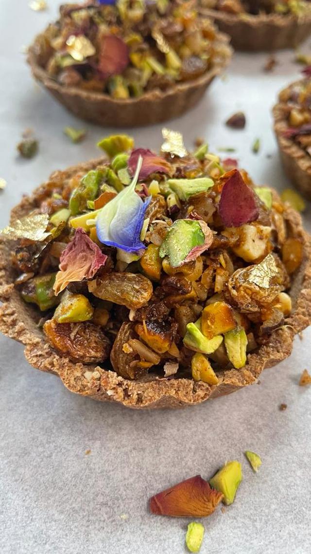 Panjiri Tart is a fusion sweet dish made with panjiri Panjiri Tart is a fusion sweet dish made with panjiri