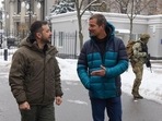 Bear Grylls shared photos on Twitter of his visit to Kyiv, Ukraine's capital city. Bear Grylls shared photos on Twitter of his visit to Kyiv, Ukraine's capital city.