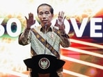 Indonesia: Indonesian President Joko Widodo gestures.