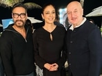 Anupam Kher posted photos with Ajay Devgn and Tabu. Anupam Kher posted photos with Ajay Devgn and Tabu.
