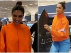 Deepika Padukone rocks colour-block outfit and makeup-free look at the airport.(Instagram/@varinderchawla) Deepika Padukone rocks colour-block outfit and makeup-free look at the airport.(Instagram/@varinderchawla)