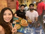 Park Hyo-Jeong tweeted a thank-you video with two Indian men Aditya and Atharva.