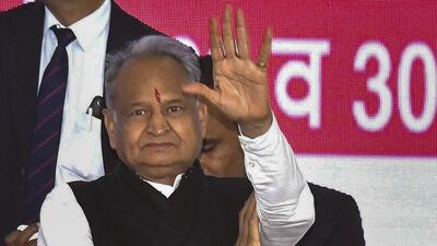 Bikaner: Rajasthan chief minister Ashok Gehlot during the Rajasthan Mega Job Fair at the Government Polytechnic College, in Bikaner, on Wednesday. (PTI File Photo) Bikaner: Rajasthan chief minister Ashok Gehlot during the Rajasthan Mega Job Fair at the Government Polytechnic College, in Bikaner, on Wednesday. (PTI File Photo)