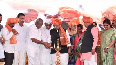 Chief minister Basavaraj Bommai during his visit to Belagavi, on Friday. (CMO Twitter) Chief minister Basavaraj Bommai during his visit to Belagavi, on Friday. (CMO Twitter)
