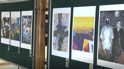 The paintings shown at the International Art Exhibition provide a perspective into the worlds and expressions of these European and Asian artists. (ANI photo) The paintings shown at the International Art Exhibition provide a perspective into the worlds and expressions of these European and Asian artists. (ANI photo)