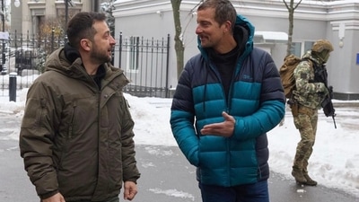 Bear Grylls shared photos on Twitter of his visit to Kyiv, Ukraine's capital city. Bear Grylls shared photos on Twitter of his visit to Kyiv, Ukraine's capital city.