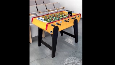 Chef creates massive chocolate foosball. (Instagram/@amauryguichon) Chef creates massive chocolate foosball. (Instagram/@amauryguichon)