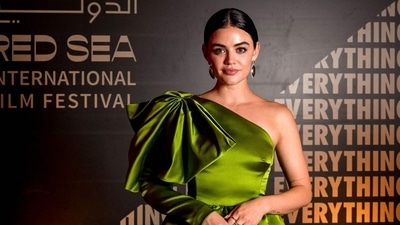 American actor Lucy Hale during the opening ceremony of Red Sea Film International Festival. (AFP) American actor Lucy Hale during the opening ceremony of Red Sea Film International Festival. (AFP)