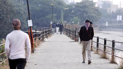 People during morning walk near Katraj Lake in Pune. (Rahul Raut/HT PHOTO) People during morning walk near Katraj Lake in Pune. (Rahul Raut/HT PHOTO)